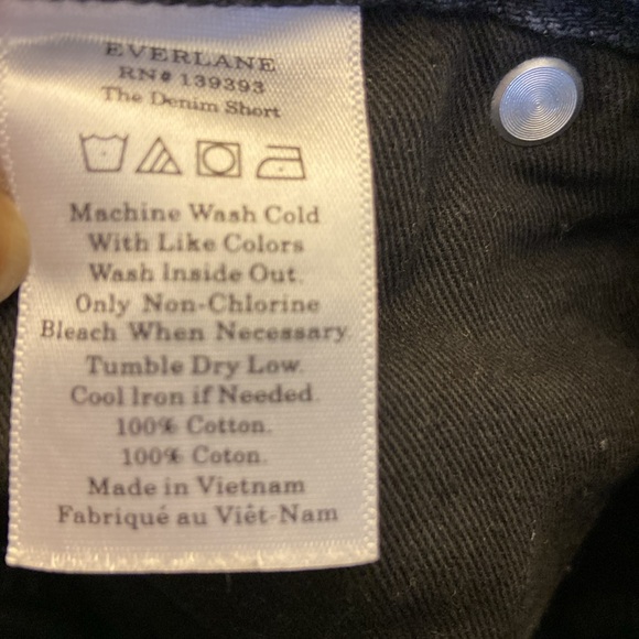 Everlane Black washed The Denim Short High rise jean shorts  size 27 - Picture 6 of 6